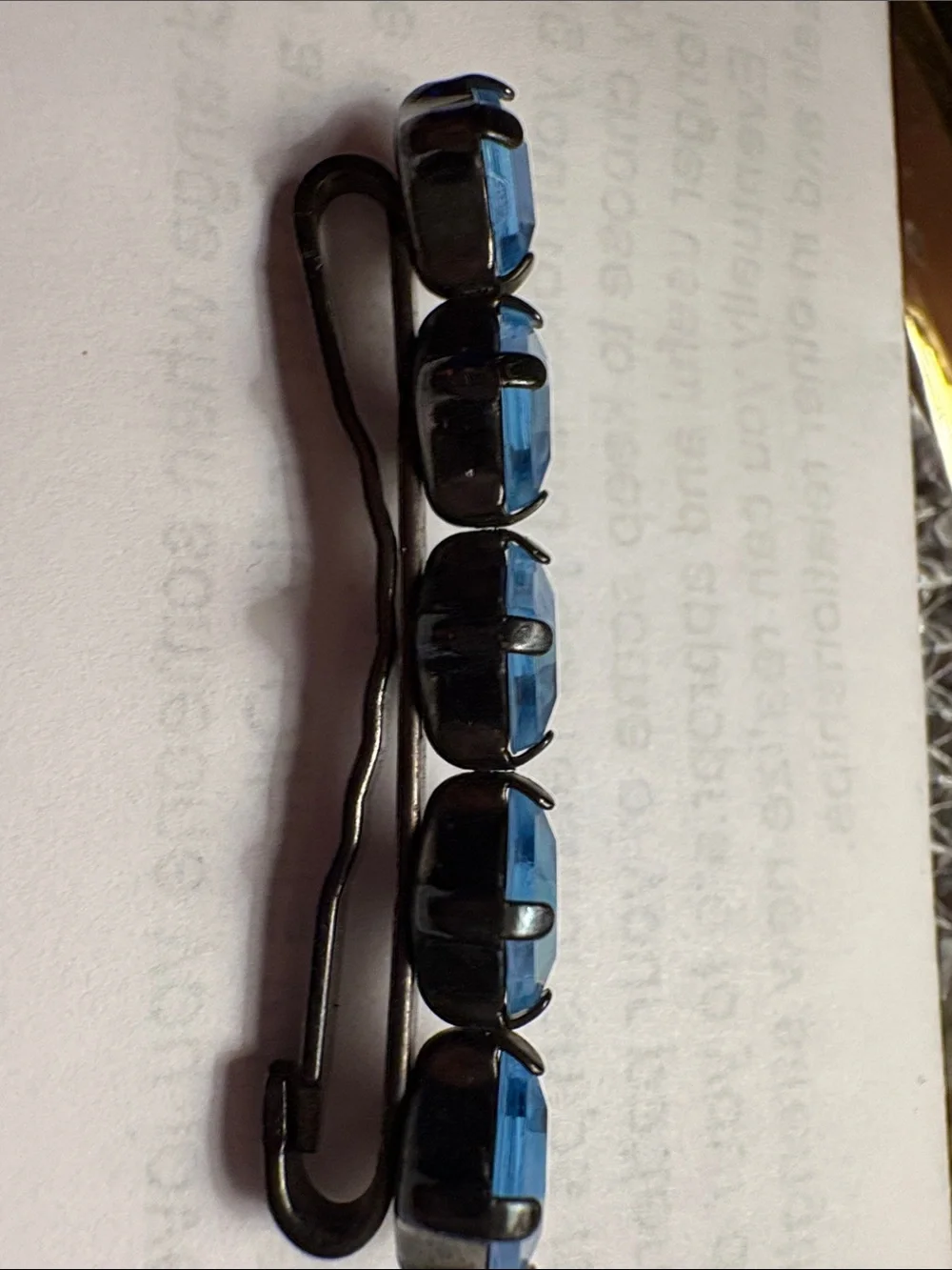 Iridescent Blue Square Crystal Hair Pin